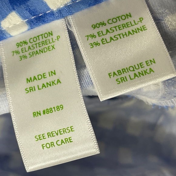 Lilly Pulitzer Feeling Beachy Kelly Ankle Pants Gingham Blue White Size 12 - Picture 7 of 9